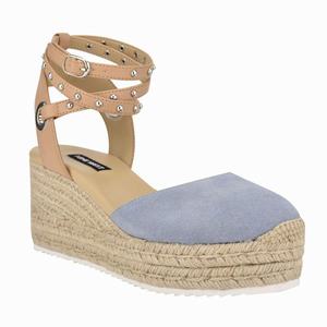 Nine West Adore Espadrille Wedge Sandals - Light Blue - Ireland (XD8643920)